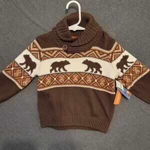 Infant boys sweater, Gymboree, color brown and white, size 18-24 months, NWT